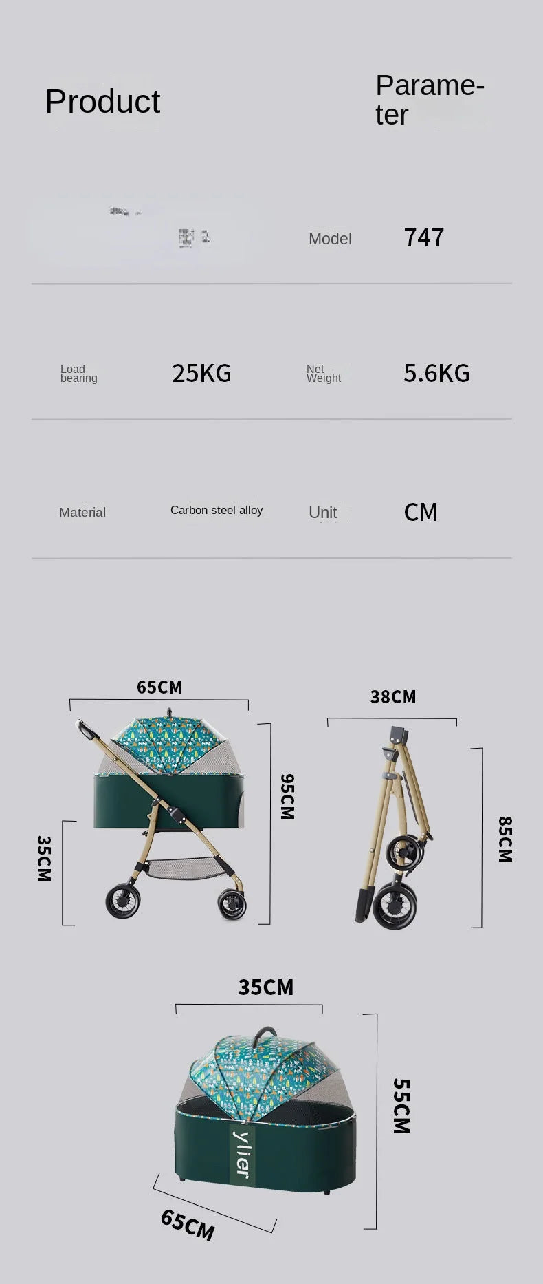 Ein Leichtgewicht unter den Hundewagen mit schönem Design und einfach zu bedienen