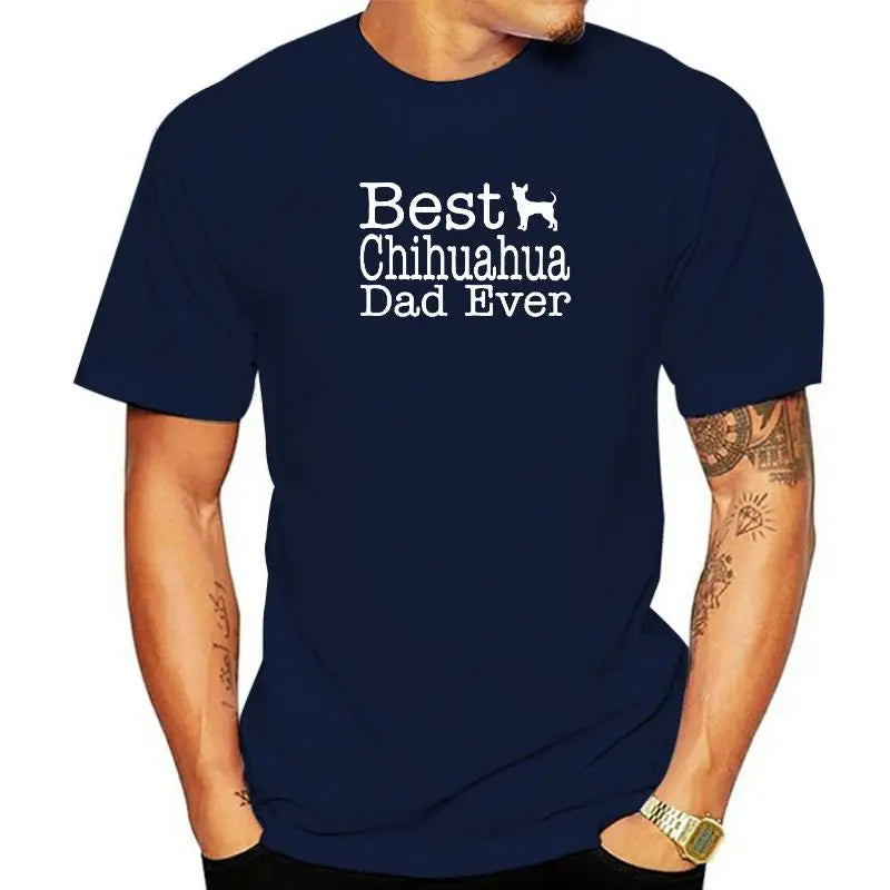 Funny Best Chihuahua Dog Dad Ever Graphic T Shirts Men Summer Cotton Harajuku O Neck Streetwear Hip Hop T-shirt