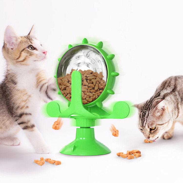 Interactive Spinning Windmill Cat Toy With Self-Feeding Feature-0