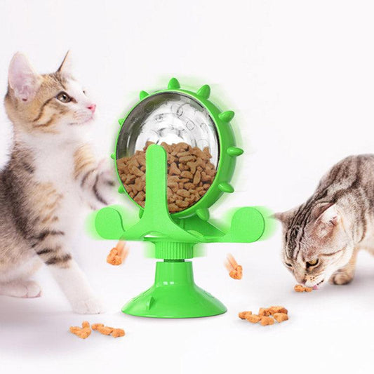Interactive Spinning Windmill Cat Toy With Self-Feeding Feature-0