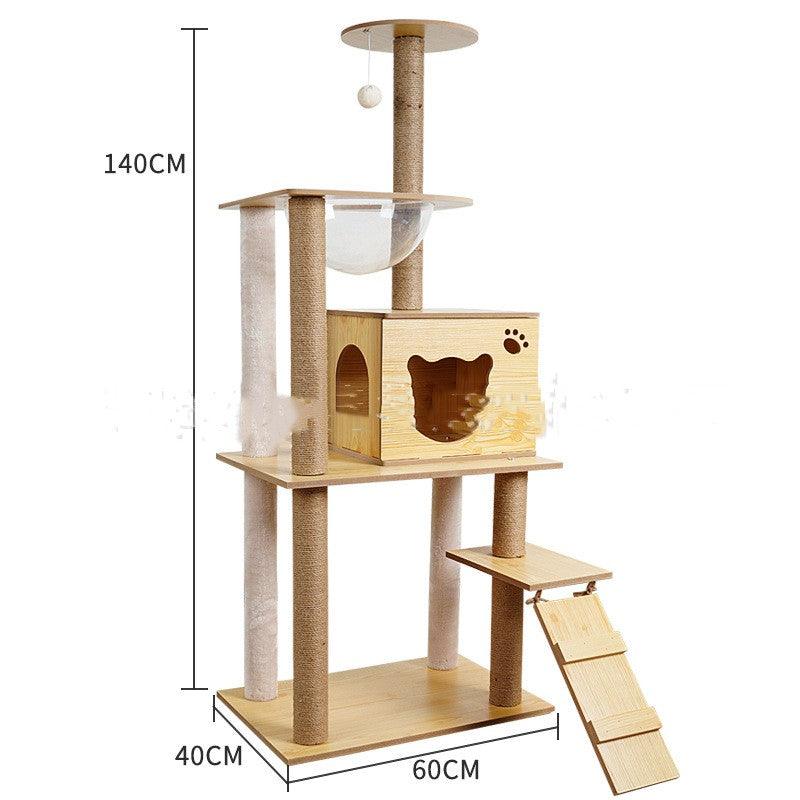 Space Capsule Cat Crawl Nest With Scratching Board - Wooden Pet Toy And Supplies-17
