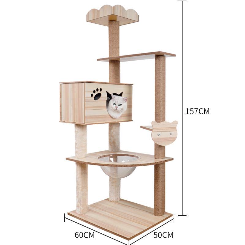 Space Capsule Cat Crawl Nest With Scratching Board - Wooden Pet Toy And Supplies-22