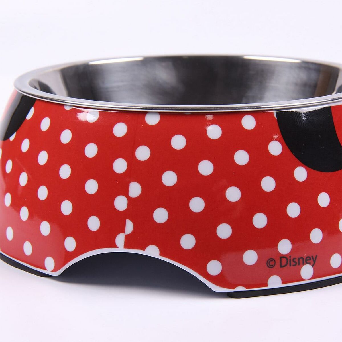 Dog Feeder Minnie Mouse Red Melamin 180 ml Black Metal-1