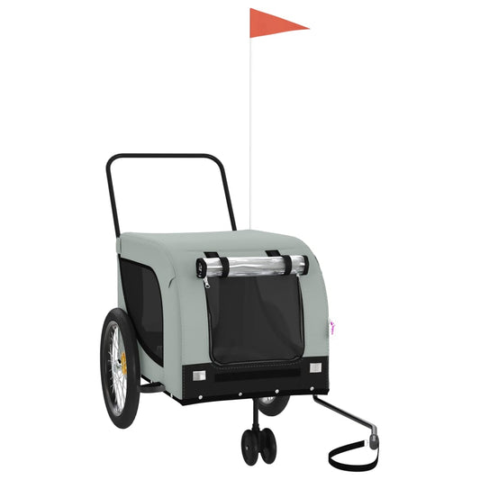 vidaXL Pet Bike Trailer Bicycle Cargo Dog Stroller Oxford Fabric and Iron-0