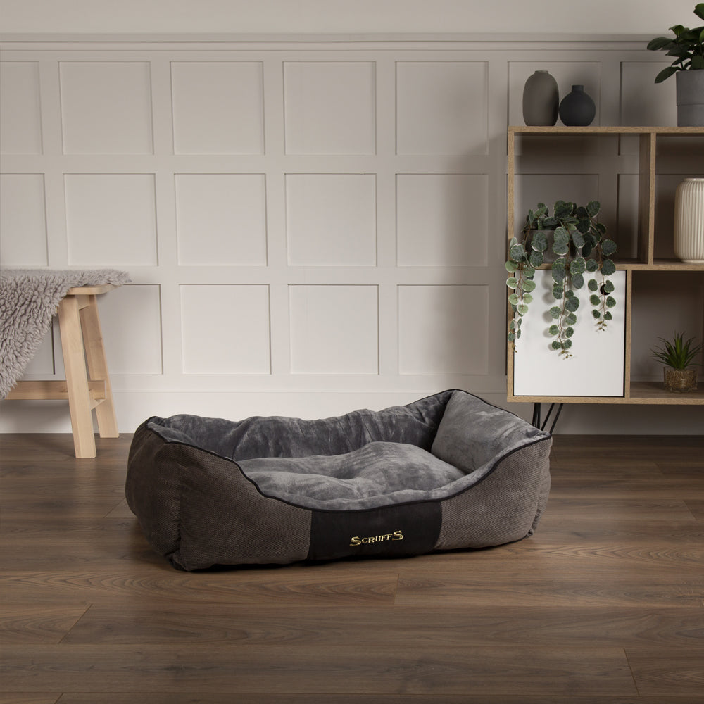 Chester Box Dog Bed (in Chocolate Brown, Dark Grey or Graphite Grey) by Scruffs-7