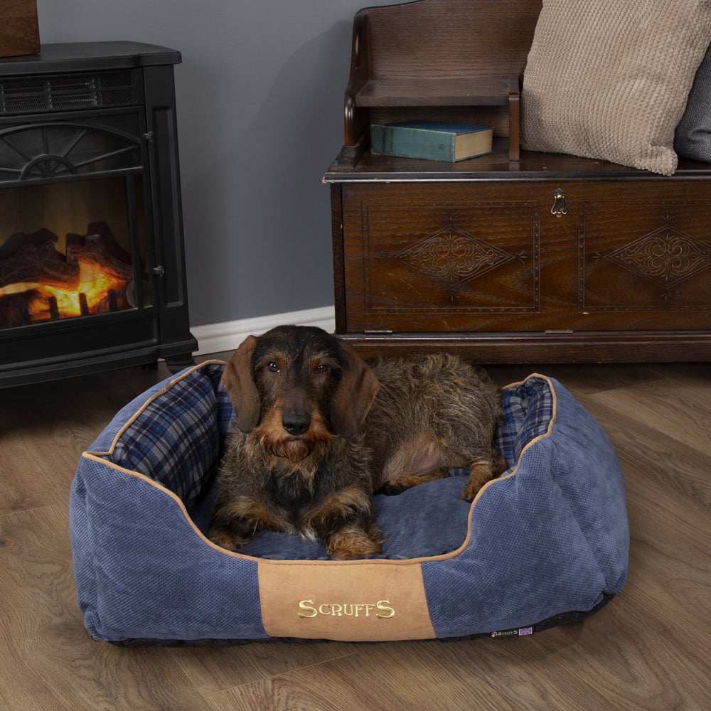 Highland Box Dog Bed (in Blue or Red) by Scruffs-0