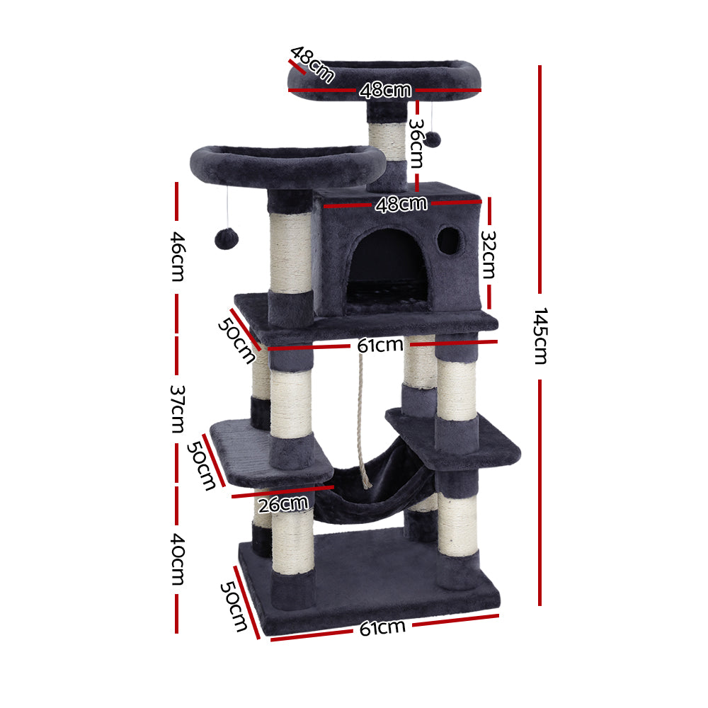 i.Pet Cat Tree Trees Scratching Post Scratcher Tower Condo House Furniture Wood-1