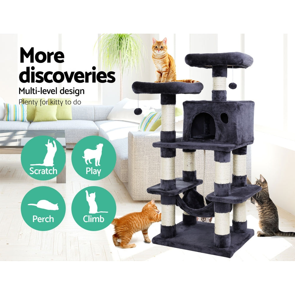 i.Pet Cat Tree Trees Scratching Post Scratcher Tower Condo House Furniture Wood-2