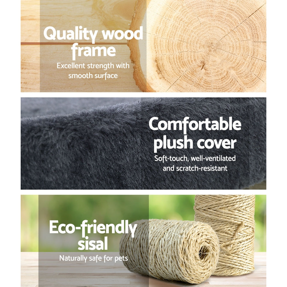 i.Pet Cat Tree Trees Scratching Post Scratcher Tower Condo House Furniture Wood-3