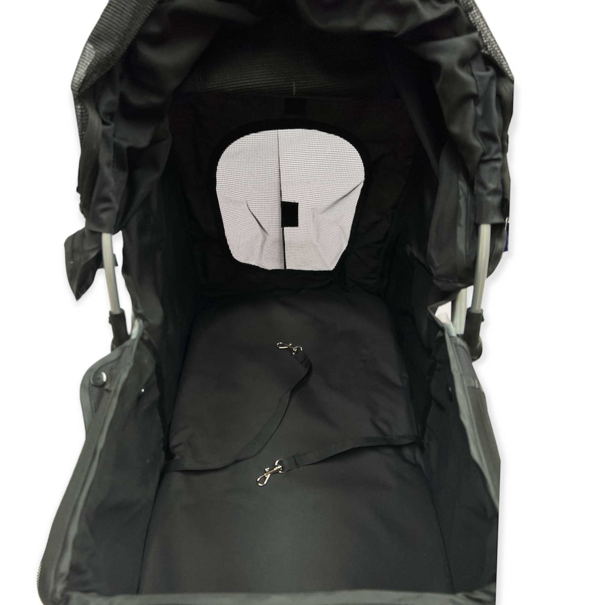 Pet Stroller Pram - Dog or Cat Black 3 Wheeled Folding Travel Buggy Pushchair-1