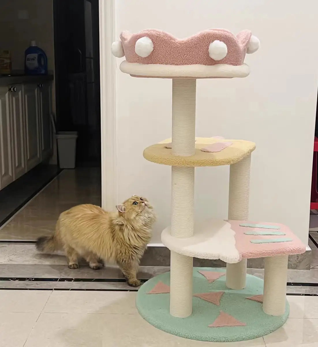 Camily high quality Pet Cat Product Tall Modern Wood Tree house  Multi-level Cat Tower Wood Cat Tree