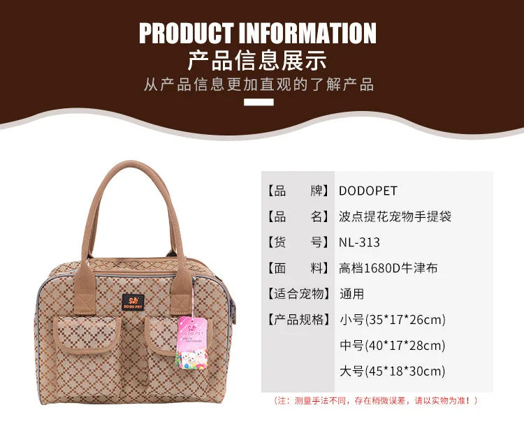 Wunderschöne klassische Hundetragetasche