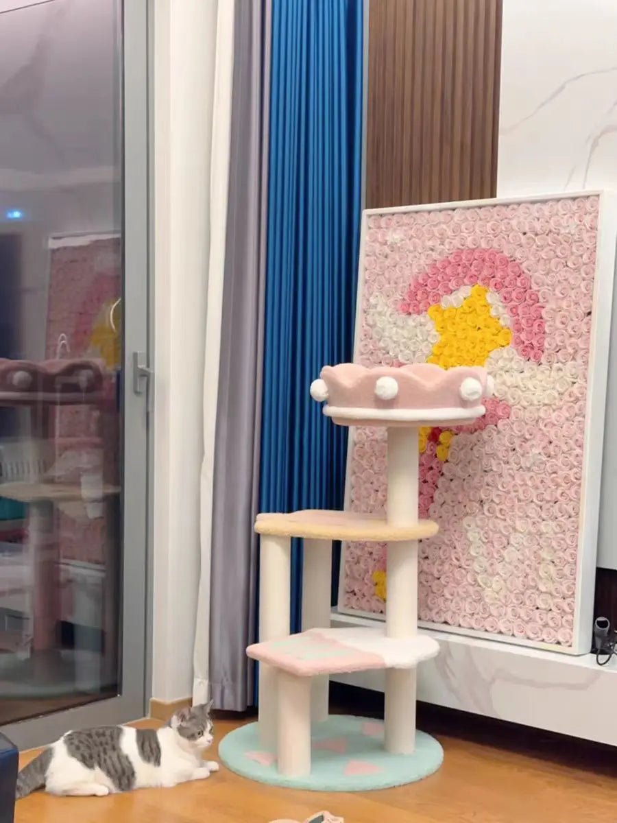 Camily high quality Pet Cat Product Tall Modern Wood Tree house  Multi-level Cat Tower Wood Cat Tree