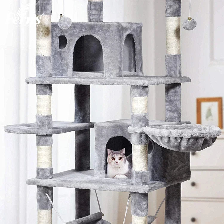 Luxury High Quality Wood Modular Entertainment Scratching Post Tower Platform Cat Tree Tower with House