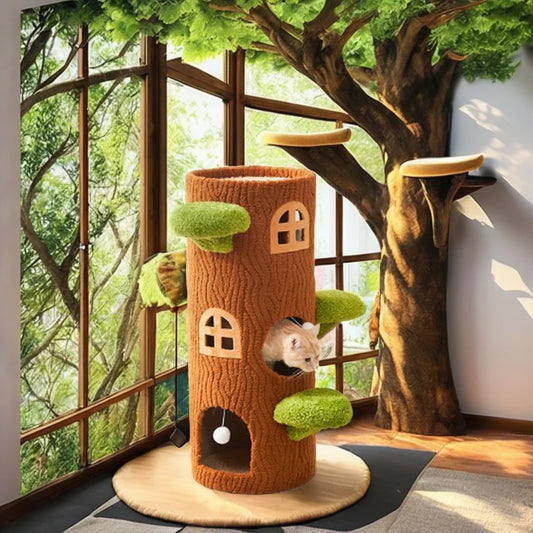 Cozy Large Multi-Level Cat Tree Tower Sisal Scratching Posts Felt Bed Cat Climbing Frame Furniture Toy for Your Feline Friend