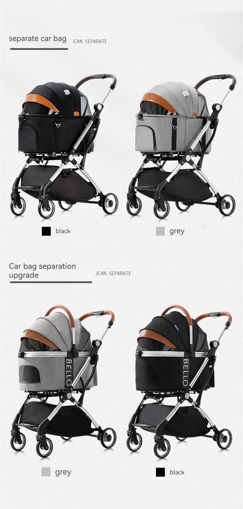 Hundewagen in Modernem Design und vier Rädern