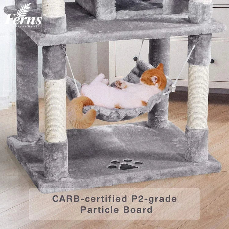 Luxury High Quality Wood Modular Entertainment Scratching Post Tower Platform Cat Tree Tower with House