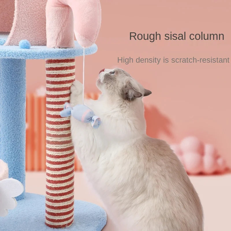 Cat climbing frame Cat scratcher Cat house Cat tree tower condo furniture Cat shelves Large cat supplies ladder Sisal cat toy