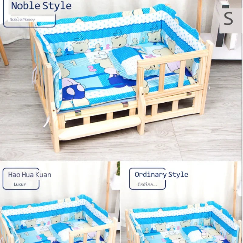 Wood Dog Bed Moisture-Proof and Waterproof Offering Comfortable Pet Sofa in Four Size Options Ideal for Various Dog Breeds