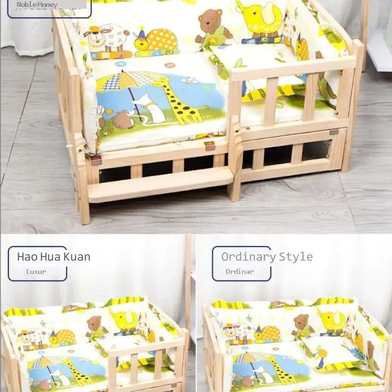 Wood Dog Bed Moisture-Proof and Waterproof Offering Comfortable Pet Sofa in Four Size Options Ideal for Various Dog Breeds