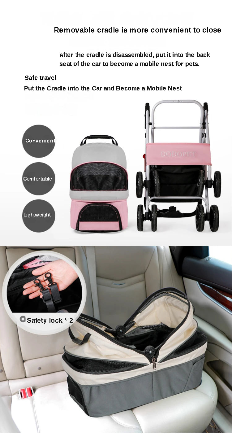 Leichtgewicht unter den Hundewagen mit abnehmbarem Aufsatz für das  Auto