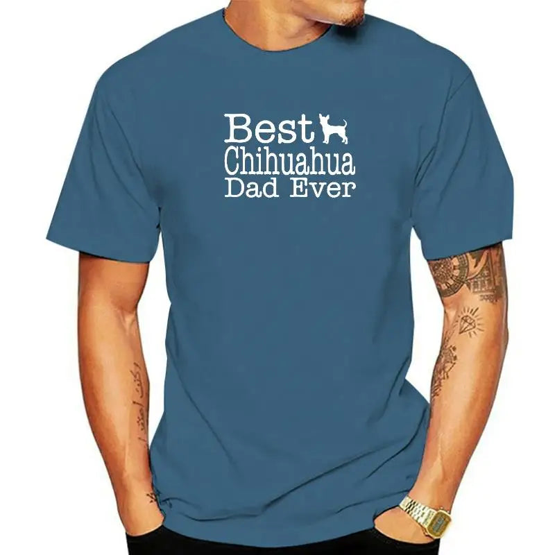 Funny Best Chihuahua Dog Dad Ever Graphic T Shirts Men Summer Cotton Harajuku  O Neck Streetwear Hip Hop T-shirt
