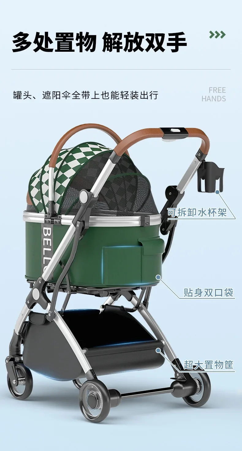 Aluminium Hundebuggy für Hunde bis 15 Kg