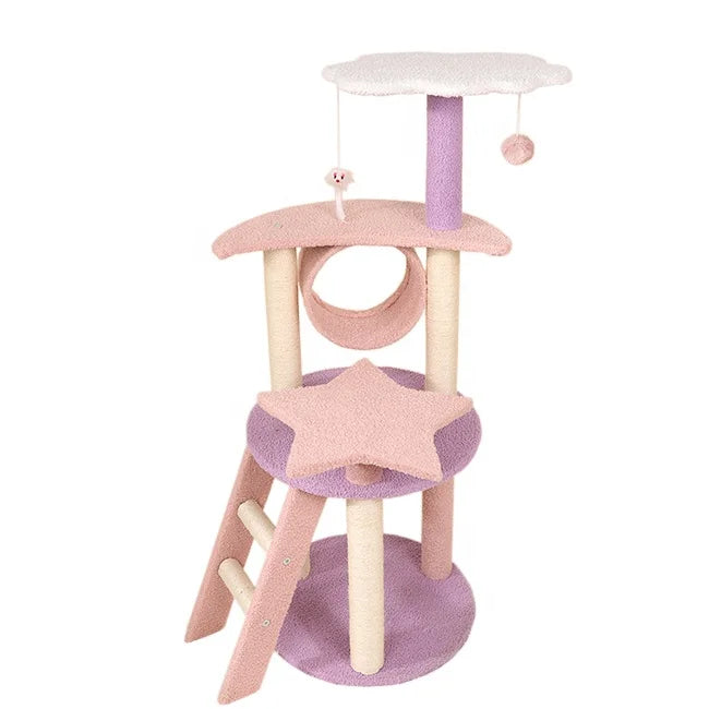 Multi-level Cats Perched Kitten Activity Play House Furniture Tree Sisal Scratching Posts Luxury Cat Tree House For Large Cats