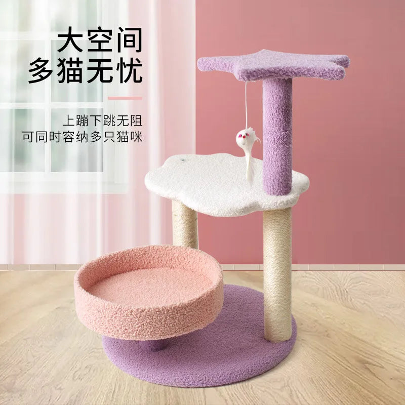 Cat Multi-layer Cat Climbing Frame Cat Scratcher Jumping Platform Scratching Post For Cat Purple Playground For Cat Pet Supplies