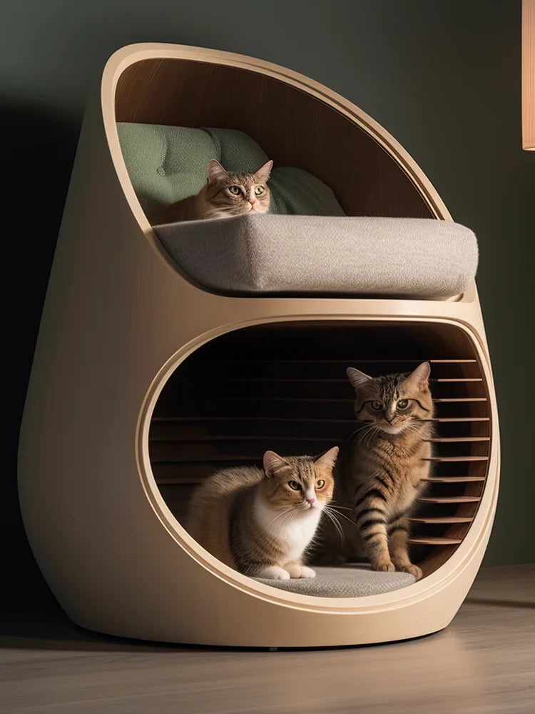 Human cat bedside table, cat nest to keep warm in winter, universal in all seasons, semi-closed coffee table