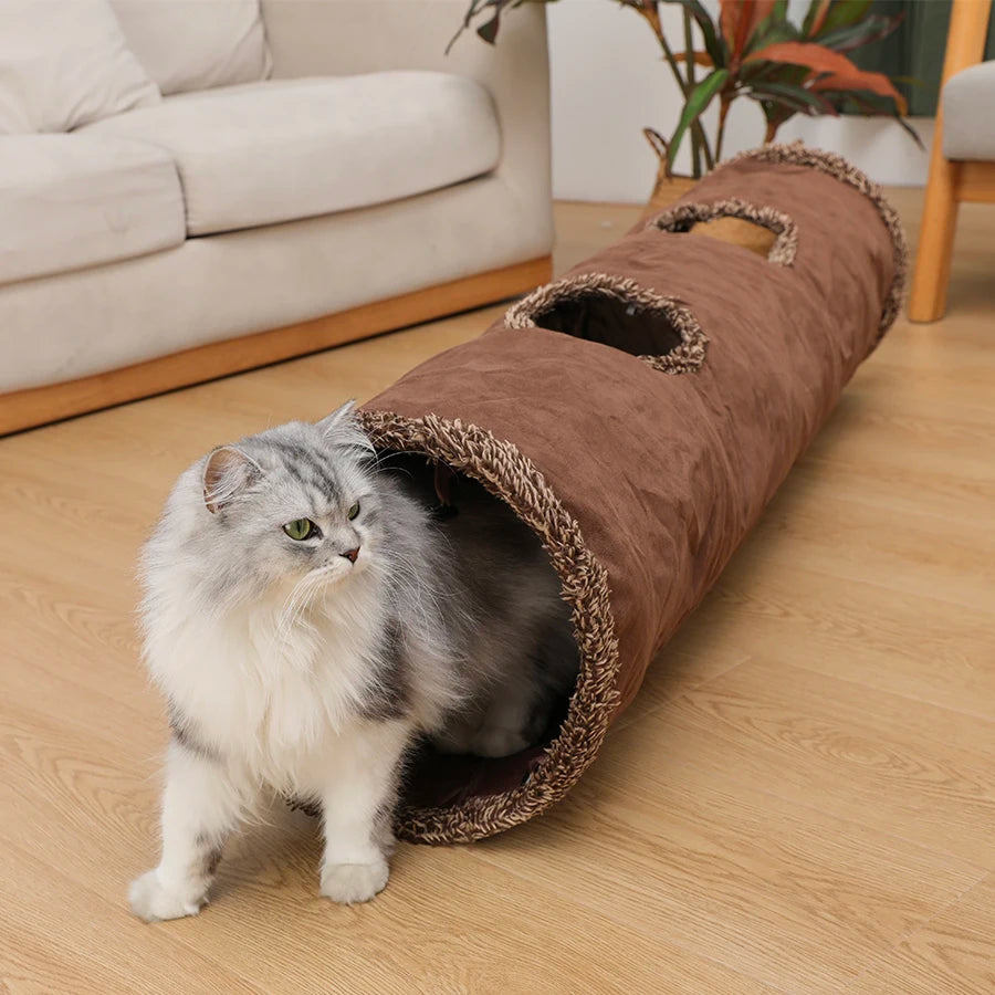 Katzen Raschel Tunnel. Der Tunnel ist 129cm lang und Garantiert Spielspaß Ihrer Katze.