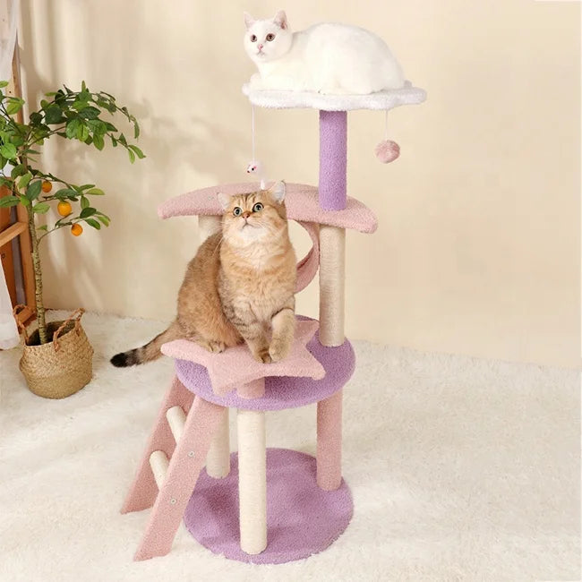 Multi-level Cats Perched Kitten Activity Play House Furniture Tree Sisal Scratching Posts Luxury Cat Tree House For Large Cats