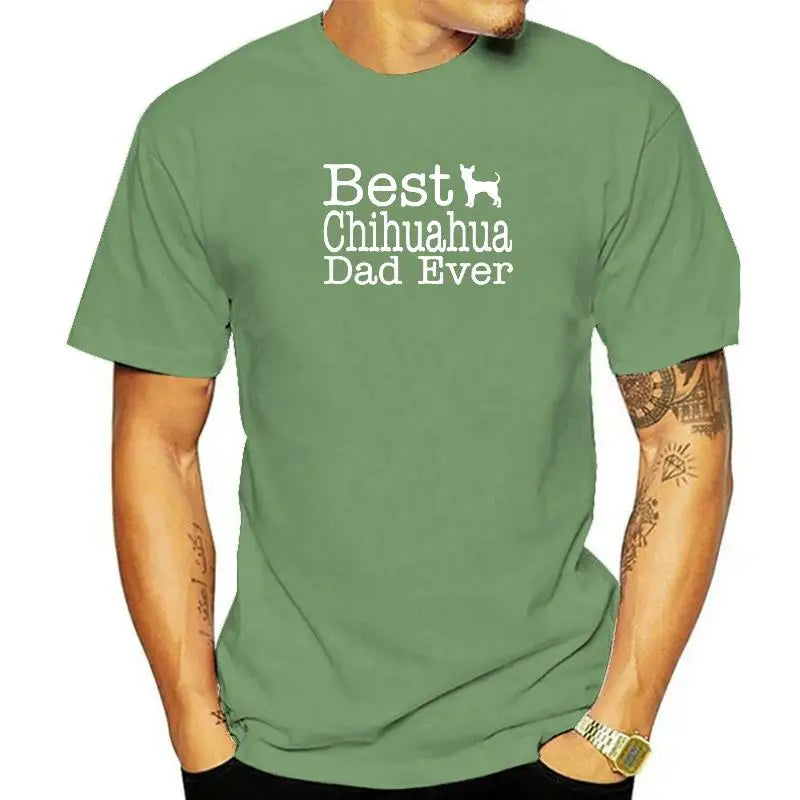 Funny Best Chihuahua Dog Dad Ever Graphic T Shirts Men Summer Cotton Harajuku  O Neck Streetwear Hip Hop T-shirt