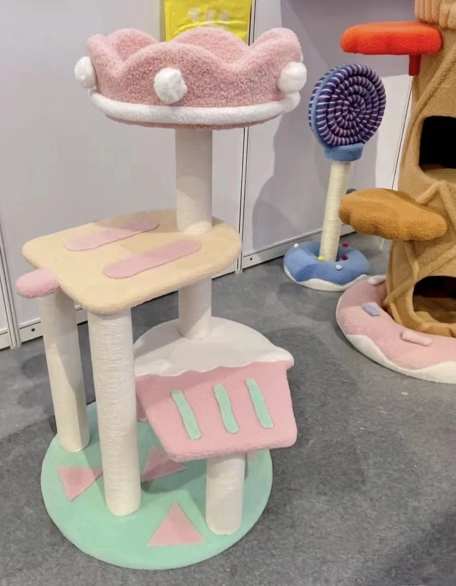 Camily high quality Pet Cat Product Tall Modern Wood Tree house  Multi-level Cat Tower Wood Cat Tree