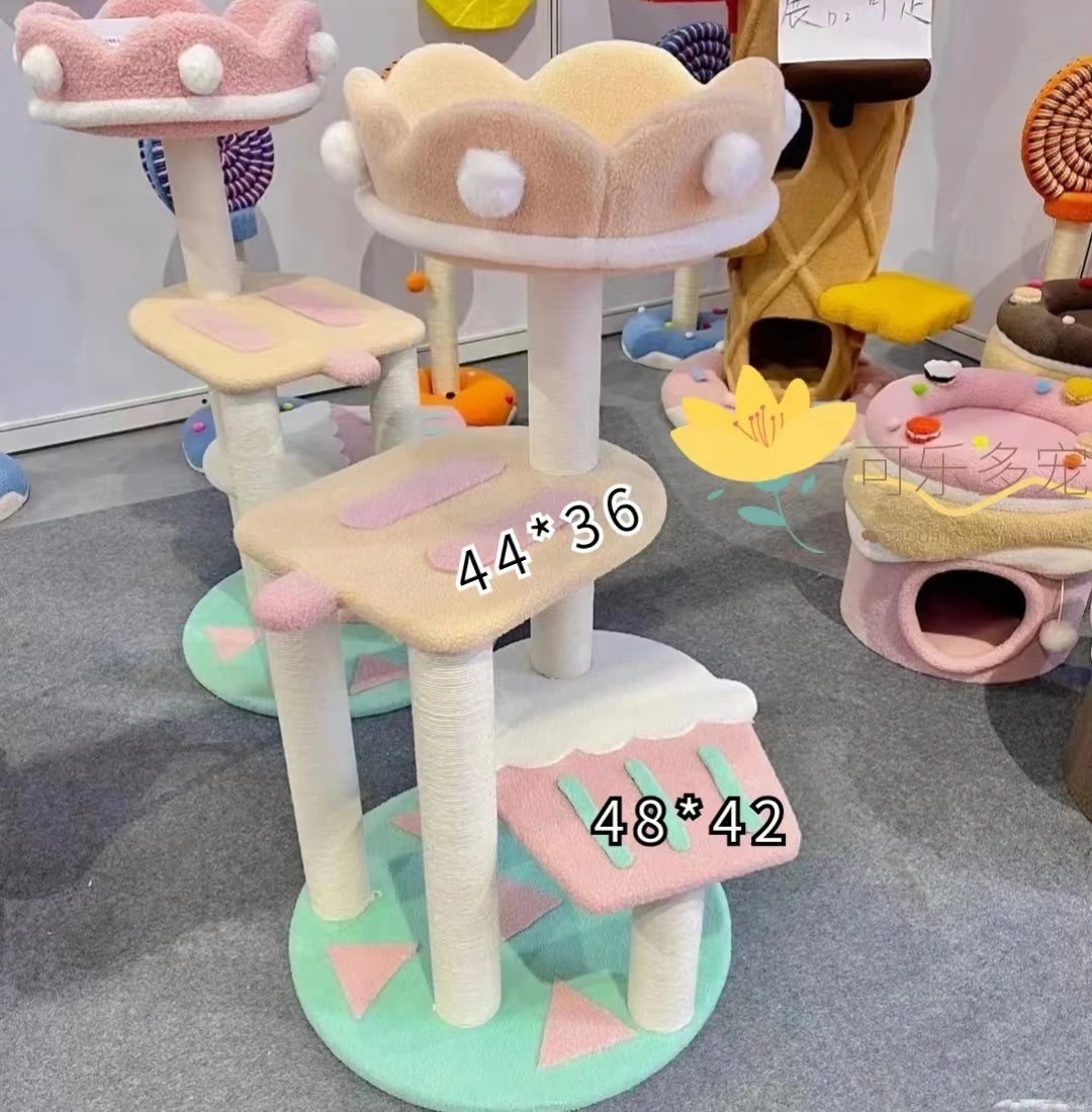 Camily high quality Pet Cat Product Tall Modern Wood Tree house  Multi-level Cat Tower Wood Cat Tree