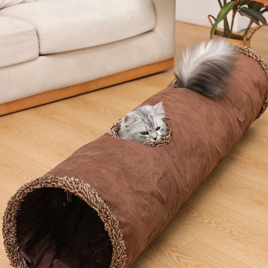 Katzen Raschel Tunnel. Der Tunnel ist 129cm lang und Garantiert Spielspaß Ihrer Katze.