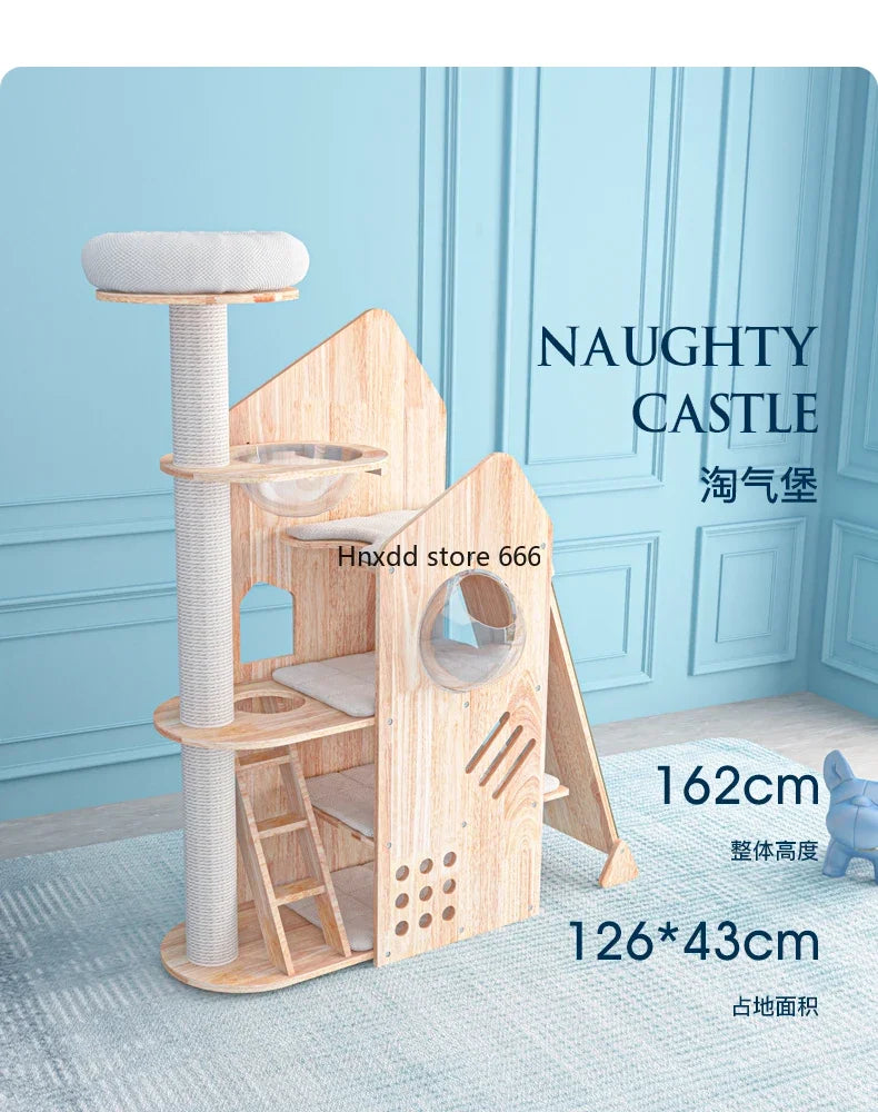 Large cat climbing frame integrated imported solid wood cat frame naughty castle