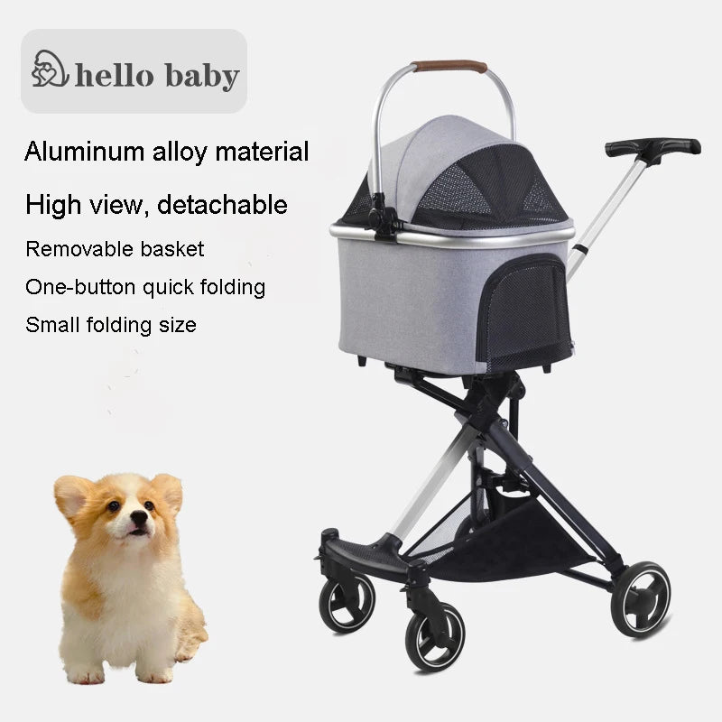 Auffälliger Luxuriöser Aluminium Hundewagen