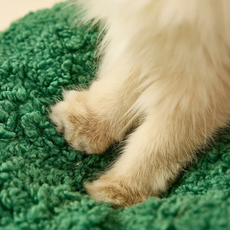 Christmas Version Plush Round Cat Bed Pet Mattress Warm Soft Comfortable Basket Cat Dog 2 in 1 Sleeping Bag Nest for Small Dogs