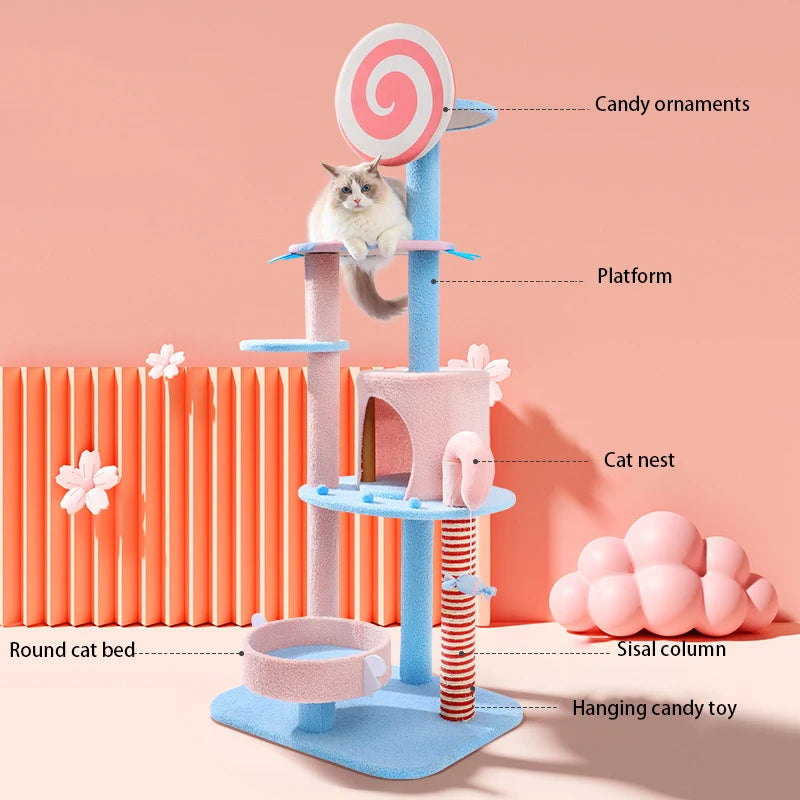 Luxury Pet Cat Tree House Condo Furniture Multi-Layer Cat Tree Tower Toy Sisal Scratching Post for Cat Climbing Jumping Toys