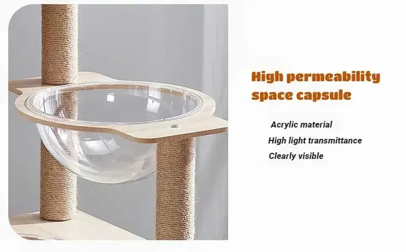 Multi-layer Cat Climbing Frame Cat Tower Grasping Logs and Scratcher Trees  Nest and Platform Jumping Wood Large Indoor Cat Toy