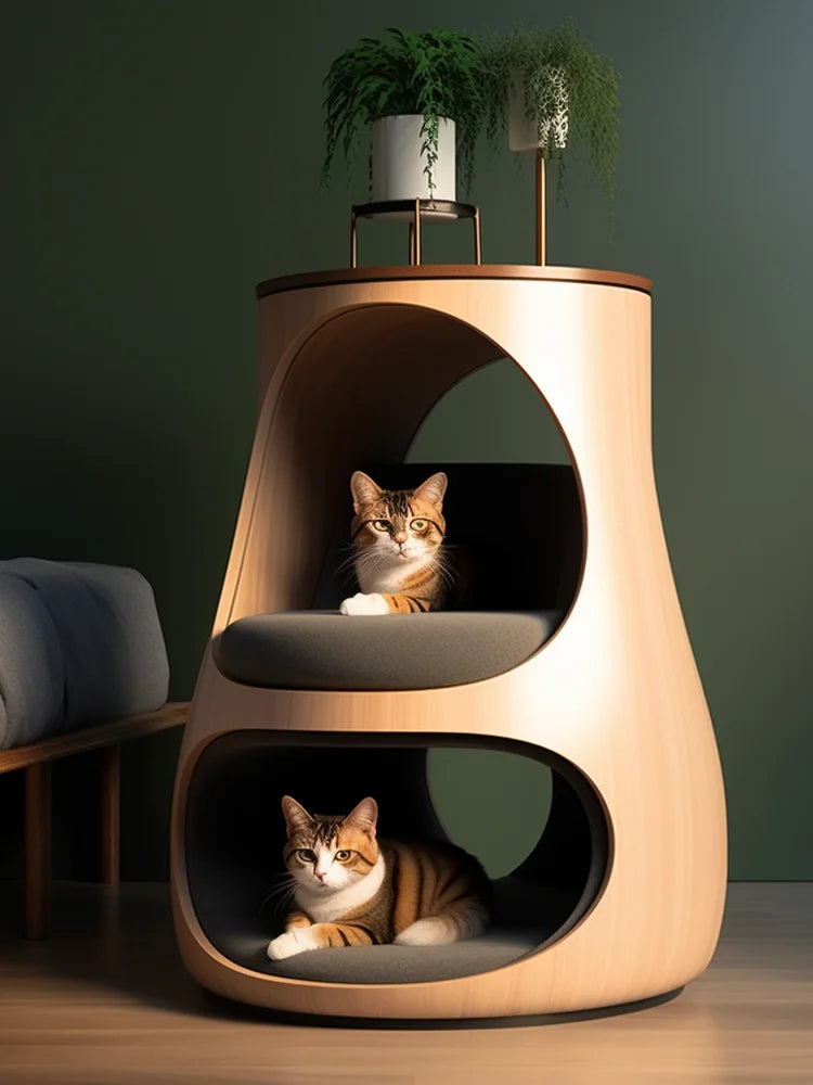 Human cat bedside table, cat nest to keep warm in winter, universal in all seasons, semi-closed coffee table