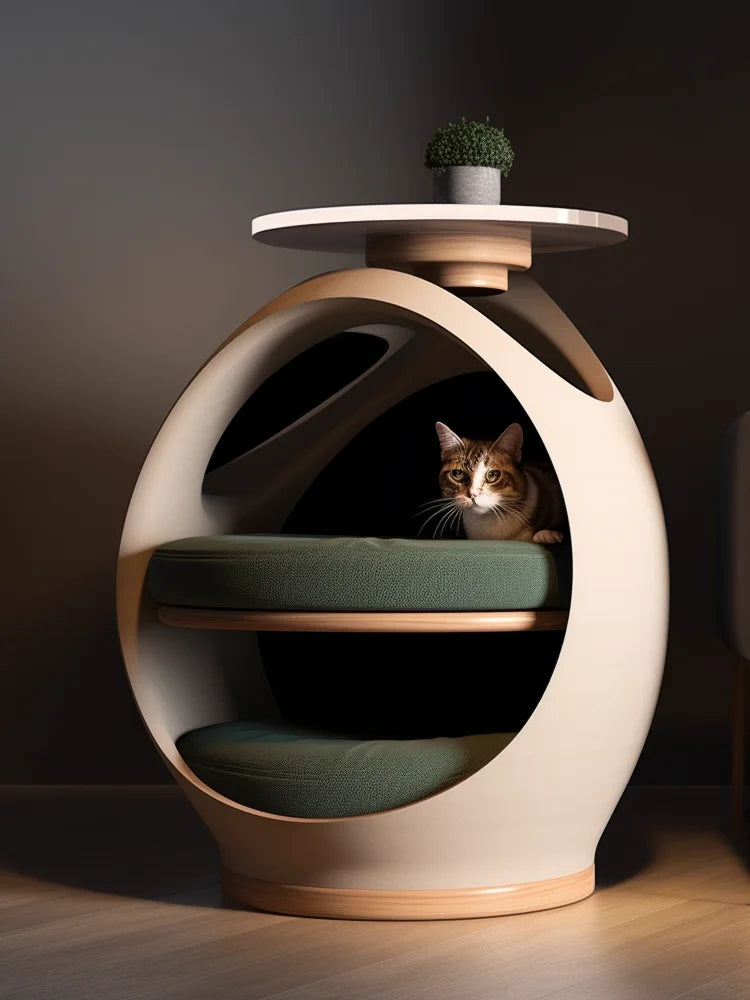 Human cat bedside table, cat nest to keep warm in winter, universal in all seasons, semi-closed coffee table
