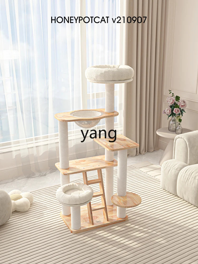 CX cat nest cat tree integrated solid wood lacquered nest