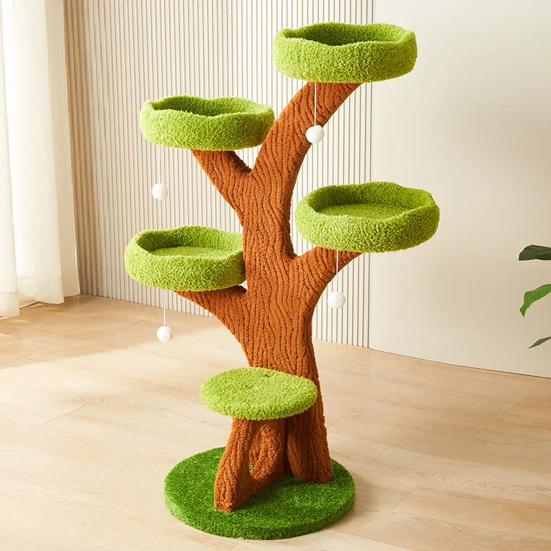 Cat Scratching Post Climbing Frame Tree House Modern Luxury Tower Scratching Trees customized Scratcher Wood Cat Trees