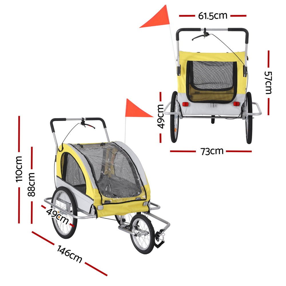 Pet Bike Trailer Dog Stroller Pram Bicycle Large Travel Cycling Foldable-1