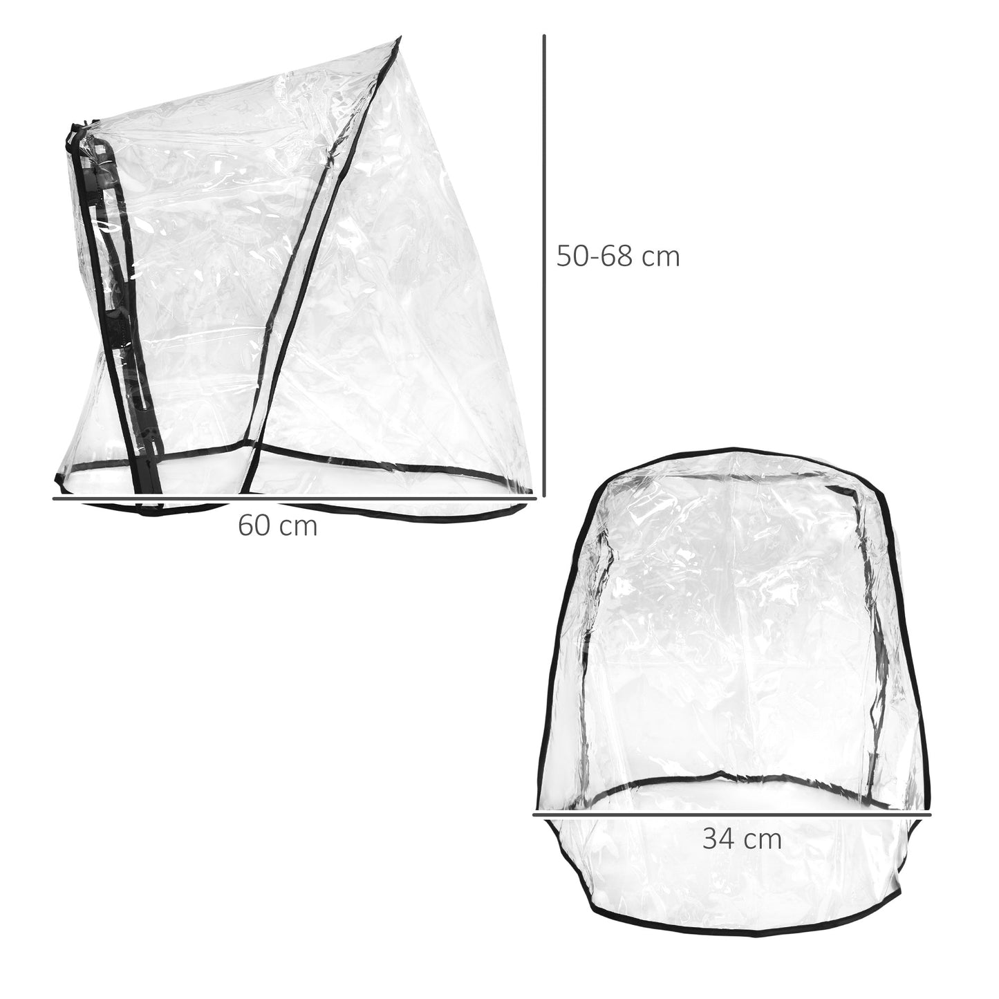 Dog Stroller Rain Cover, Cover for Dog Pram Stroller Buggy w/ Rear Side Entry, Grey-2